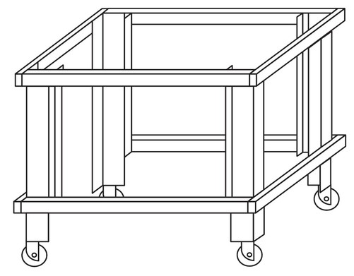 Podstawa na kołach, wysokość 600 mm | MORETTI FORNI, MFAMALFIAS60