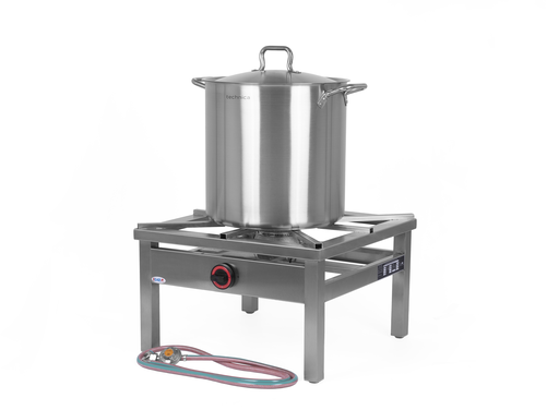 [Zestaw] Taboret gazowy 600x600x350 mm, 7,2 kW + Reduktor z wężem (G30), 2000 mm + Garnek wysoki 50,2 l, 400 mm z pokrywką