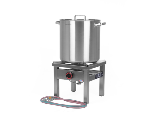 [Zestaw] Taboret gazowy 400x400x350 mm, 6,5 kW + Reduktor z wężem (G30), 2000 mm + Garnek wysoki 50,3 l, 400 mm z pokrywką