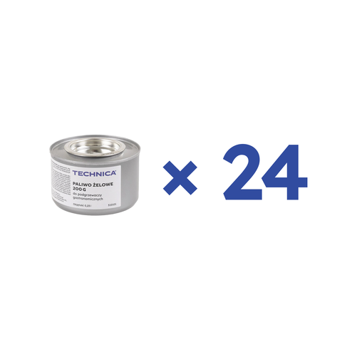 [Zestaw] 24 x Paliwo żelowe do podgrzewaczy gastronomicznych 200 g | TECHNICA, 510101