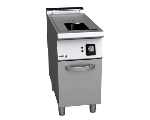 Frytownica gazowa (G30 - propan-butan) jednokomorowa 21 l z kranem spustowym, wolnostojąca z drzwiami, 21 kW, 230 V, 400x930x850 mm | FAGOR, F-G9121