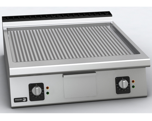 Płyta grillowa elektryczna, ze stali nierdzewnej, ryflowana chromowana, nastawna, 15 kW, 800x930x290 mm | FAGOR, Linia 900 Kore