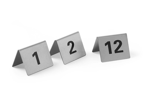Komplet tabliczek informacyjnych z numerami od 1 do 12 | HENDI, 663844