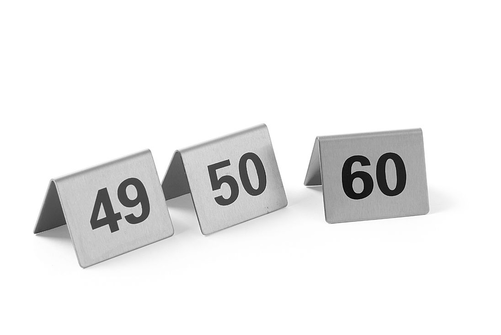 Komplet tabliczek informacyjnych z numerami od 49 do 60 | HENDI, 663882