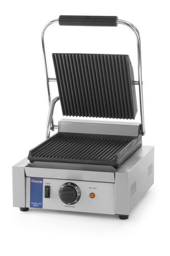 Grill kontaktowy pojedynczy ryflowany, 290x370x210 mm | HENDI, 263501