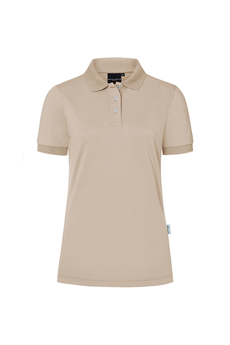 Koszulka damska typu polo, rozmiar L, piaskowa | KARLOWSKY, Modern-Flair