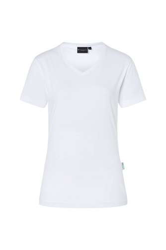 Koszulka damska z krótkim rękawem, rozmiar L, biała | KARLOWSKY, Casual-Flair