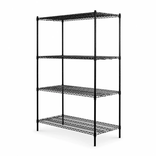 Regał 4-półkowy 1200x600x1800 mm ze stali malowanej proszkowo | TECHNICA, Black Series