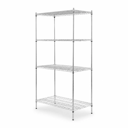 Regał 4-półkowy 750x600x1800 mm ze stali chromowanej | TECHNICA, Silver Line