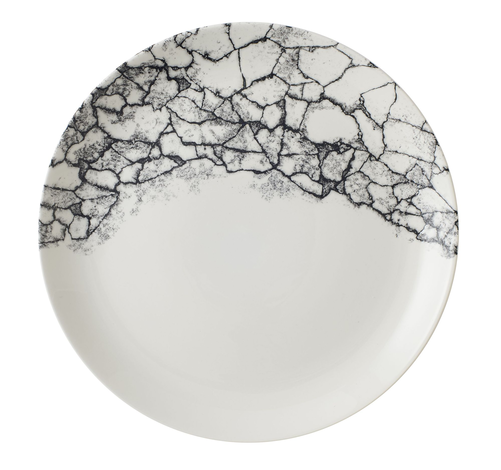 Talerz płytki coupe 288 mm | CHURCHILL, Kintsugi Accents Quartz Black