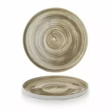 Talerz płytki okrągły z rantem 260 mm | CHURCHILL, Stonecast Patina Antique Taupe