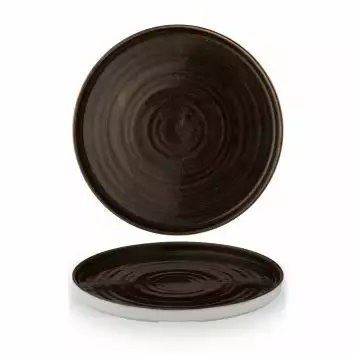 Talerz płytki okrągły z rantem 260 mm | CHURCHILL, Stonecast Patina Iron Black
