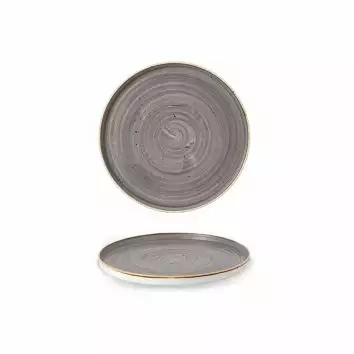 Talerz płytki okrągły z rantem 157 mm | CHURCHILL, Stonecast Grey