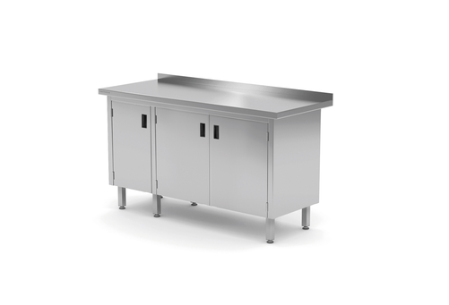 Stół przyścienny z szafką z drzwiami skrzydłowymi 1400x700x850 mm | TECHNICA, 12931470