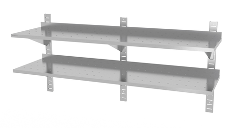 Półka wisząca przestawna podwójna, perforowana 1600x400x600 mm | TECHNICA, 3853PE1640
