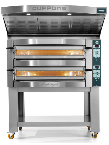 Piec do pizzy 2-komorowy, 18x pizza 35 cm, 25,2 kW, 1550x1460x780 mm | CUPPONE, Michelangelo