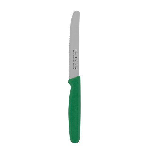 Nóż uniwersalny, pikutek 210 mm, ostrze faliste 110 mm, zielony | TECHNICA, Silver Line