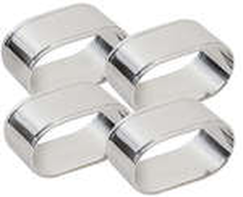 Pierścienie posrebrzane do serwetek, owalne 50x25x30 mm, komplet 4 sztuk | CONTACTO, Silver Line
