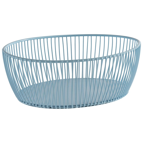 Koszyk metalowy owalny 240x190 mm, niebieski | APS, Svart