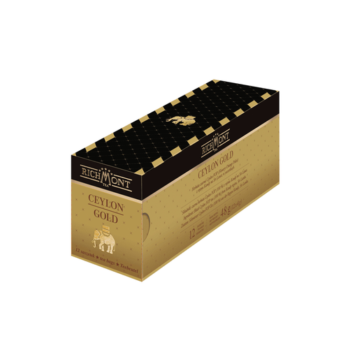 Herbata czarna liściasta, 12 saszetek  | RICHMONT, Ceylon Gold