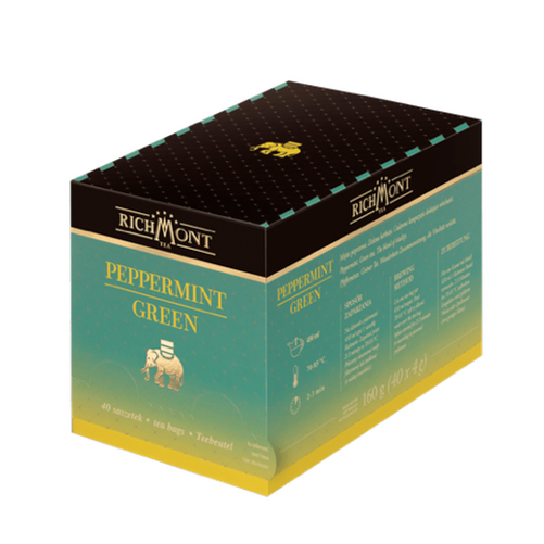 Herbata zielona, 40 saszetek  | RICHMONT, Peppermint Green