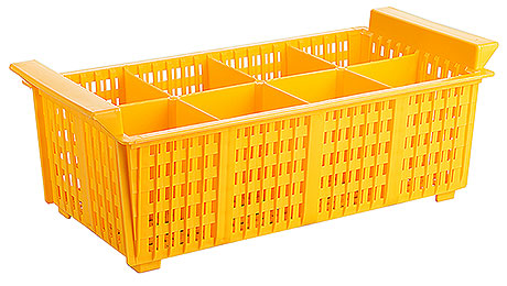 Pojemnik na sztućce do zmywarek, żółty 430x210x150 mm | CONTACTO, 2512/043
