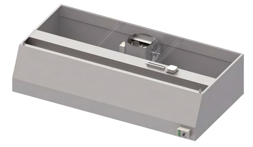 Okap przyścienny trapezowy 1200x900x450 mm, z wentylatorem 200W | STALGAST, 984070912
