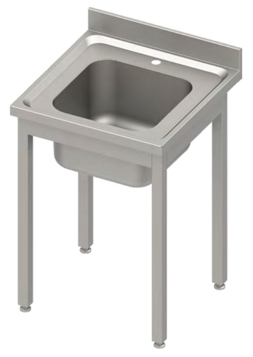 Stół ze zlewem jednokomorowym bez półki, 700x700x850 mm | STALGAST, 984407070