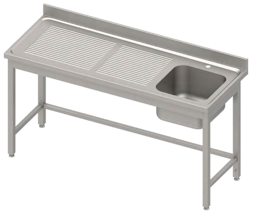 Stół ze zlewem jednokomorowym z prawej strony bez półki, 1800x600x850 mm | STALGAST, 984426180