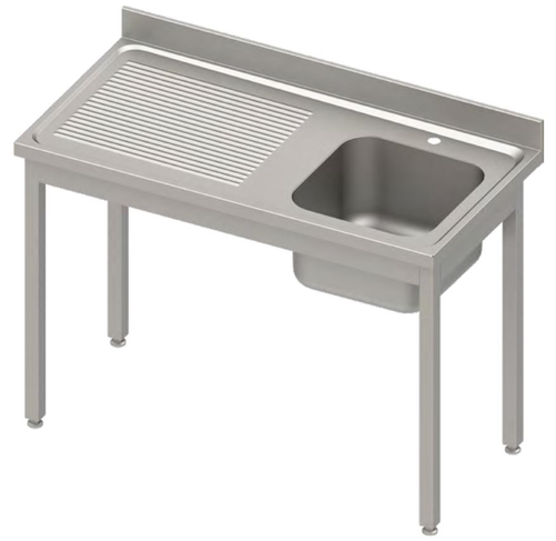 Stół ze zlewem jednokomorowym z prawej strony bez półki, 800x600x850 mm | STALGAST, 984416080