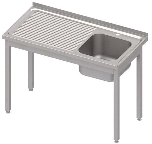 Stół ze zlewem jednokomorowym z prawej strony bez półki, 900x700x850 mm | STALGAST, 983817090
