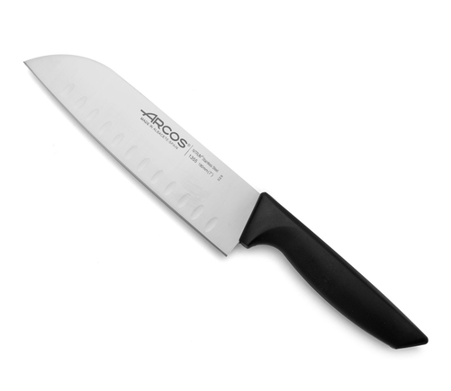 Nóż Santoku, szlif kulowy 314 mm, czarny | ARCOS, Niza