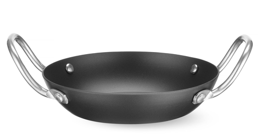 Patelnia ze stali węglowej do serwowania, o średnicy 184 mm, czarna, inox | HENDI, 627938