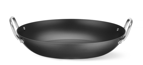 Patelnia ze stali węglowej do serwowania, o średnicy 264 mm, czarna, inox | HENDI, 627969