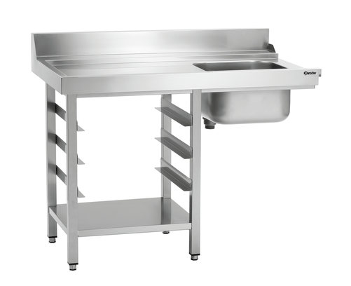 Stół ze zlewem i otworem na odpadki, 1200x715x950 mm | BARTSCHER, DS-LI1B SKE