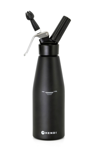 Syfon do bitej śmietany 0,95 l, czarny | HENDI, Kitchen Line