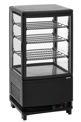Witryna chłodnicza nastawna z oświetleniem LED, 64 l, 0,18 kW, 425x425x840 mm, czarny | BARTSCHER, Mini 64L2T