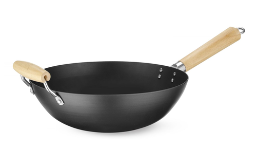 Wok ze stali węglowej, drewniany uchwyt 215 mm, średnica 324 mm | HENDI, 627907