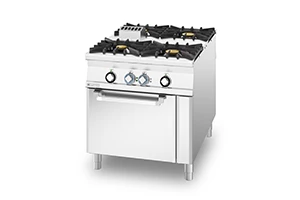 Kuchnia gazowa, 4-palnikowa, wolnostojąca, piekarnik elektryczny, 34 kW, 800x1100x900 mm | RMGASTRO, CF4-118 GE