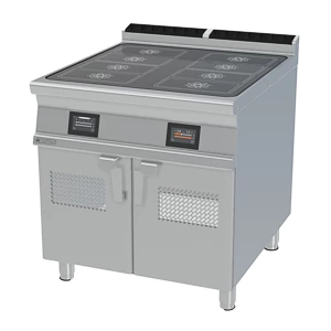 Kuchnia indukcyjna 8-polowa, wolnostojąca, na podstawie szafkowej, 28 kW, 800x900x900 mm | RMGASTRO, TPI-98 ETT