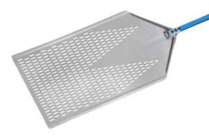 Perforowana łopata do pizzy z anodowanego aluminium z aluminiowym uchwytem, 400x800x1420 mm | RMGASTRO, AMP-4080F/60