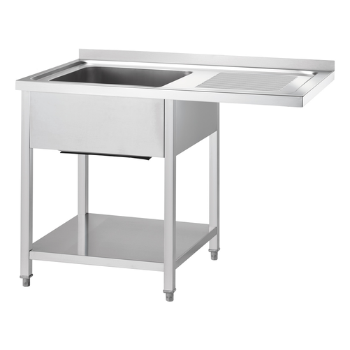 Stół ze zlewem jednokomorowym z lewej strony i miejscem na lodówkę lub zmywarkę 1000x700x900 mm | GREDIL, 672527