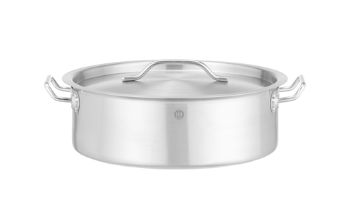Garnek niski 8,5 l o średnicy 320 mm z pokrywką | HENDI, 836514