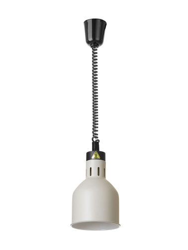 Lampa do podgrzewania potraw, wisząca, cylindryczna, 0,25 kW, ⌀175x250 mm, biała | HENDI, 273821