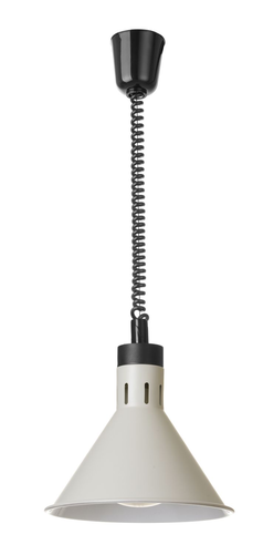 Lampa do podgrzewania potraw, wisząca, stożkowa, 0,25 kW, ⌀275x250 mm, biała | HENDI, 273937
