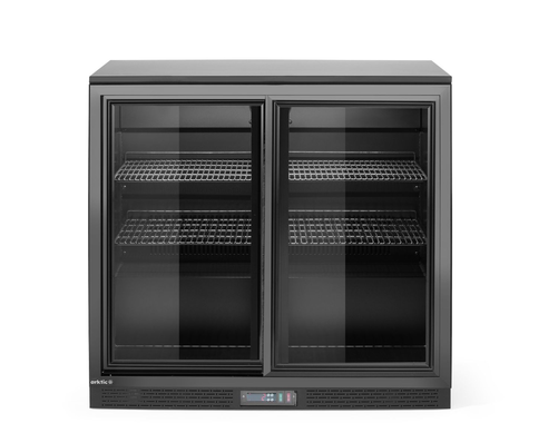 Lodówka na napoje 2-drzwiowa, drzwi przesuwane, 158 l, 0,16 kW, 230 V, 900x520x870 mm | ARKTIC, 236888