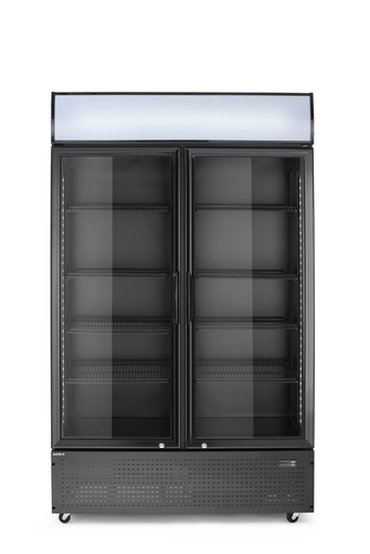 Lodówka na napoje z podświetlanym panelem, 2-drzwiowa, 512 l, 0,51 kW, 230 V, 1120x585x1900 mm | ARKTIC, 236949