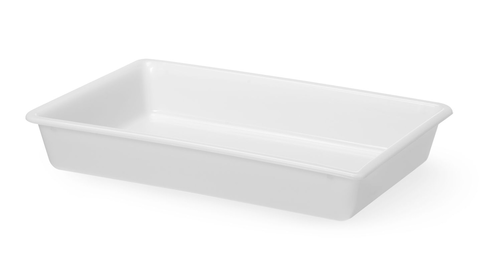 Płaski pojemnik do panierowania 8 l, 480x330x80 mm, biały | HENDI, 873434