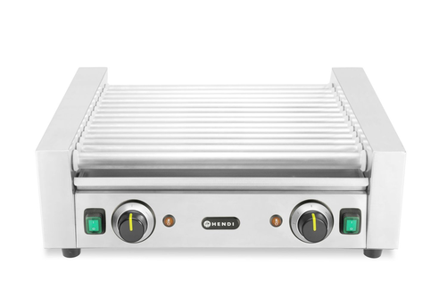 Podgrzewacz 14-rolkowy do parówek dwustrefowy, 1,23 kW, 566x640x192 mm | HENDI, 268667