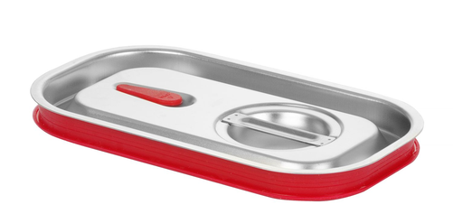 Pokrywka ze stali nierdzewnej do pojemników GN z uszczelką silikonową, GN 1/4, 265x162 mm | HENDI, Kitchen Line